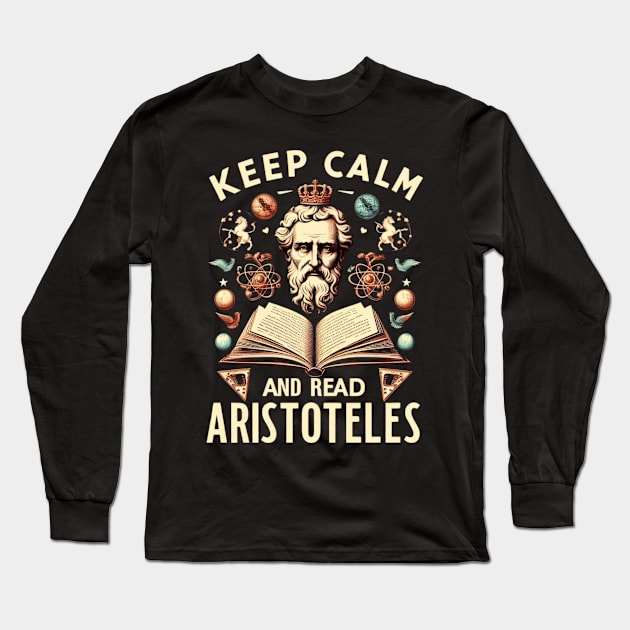 Aristotle quote and art for stoicism lovers Long Sleeve T-Shirt by CachoGlorious